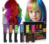 Hair Chalk Comb - Wash-Out Color Chalk | Temporary Hair Dye in Playful Shades, Easy Application & Quick Rinse for Safe, Screen-Free Self-Expression