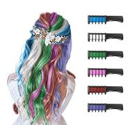 Hair Chalk for Kids Girls, MSDADA Temporary Bright Hair Color Dye for Kids Gifts for Girls Age 6 7 8-12+Colour Hairspray for Birthday Children's Day Halloween Party(Blue,Purple,Green,Pink,Red,White)