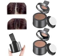 Hair Chalk,Hair Mascaras, 2Pcs Root Touch Up Powder Hairline Powder for Women Dark Brown ＆ Light Brown Hair Loss Concealer Water & Sweat Resistant Hairline Powder for Thinning Women Men