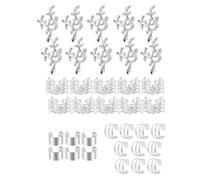 Hair Charm for Braids, 40 x Braid Hair Decoration, Silver Hollow Hairs Extension, Ring Metal Braids Hair, Decorative Braid Accessory, Stylish for Jewellery Decorations