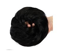 Hair Chignon 1-Pack Synthetic Messy Bun Extension Shaggy Bun Headbands With Elastic Rubber Band Women Curly Wavy Wig Hair Bun Hair Pieces For Women(1B)