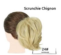 Hair Chignon 1 Pack Synthetic Messy Bun Hair Extensions Wavy Curly Bun Short Ponytail Bun Extensions Women Elastic Bun Wigs Hair Pieces For Women(24)