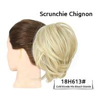 Hair Chignon 1 Pack Synthetic Messy Bun Hair Extensions Wavy Curly Bun Short Ponytail Bun Extensions Women Elastic Bun Wigs Hair Pieces For Women(18H613)