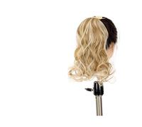 Hair Chignon 1 Pack Synthetic Short Curly Ponytail Extended Heat Resistant Ribbon Drawstring Short Wavy Ponytail Hair Piece Wig Bun Hair Pieces For Women(08)