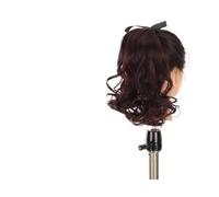 Hair Chignon 1 Pack Synthetic Short Curly Ponytail Extended Heat Resistant Ribbon Drawstring Short Wavy Ponytail Hair Piece Wig Bun Hair Pieces For Women(04)