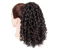 Hair Chignon 12" Drawstring Ponytail Hair Extension Synthetic Curly Ponytail Wig Hair Clip Elastic Curly Ponytail for Black Women Messy Bun Hair Piece(C)