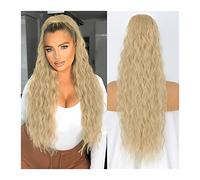 Hair Chignon 26" Synthetic Long Wavy Ponytail Extension Cord With Drawstring Hair Clip Layered Ponytail Bun for Women's Daily Use Hair Pieces For Women(Red)