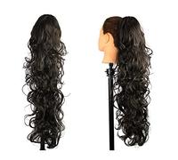Hair Chignon 27" Messy Bun Ponytail Extended Claw Clip Long Wavy Hair Extension Synthetic Curly Hair Bun for Women's Everyday Use Messy Bun Hair Piece(02)
