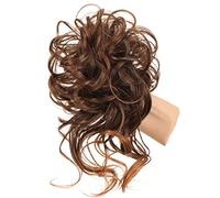Hair Chignon Messy Bun Hair Piece Synthetic Extension with Elastic Band Rubber Curly Wavy Ponytail Messy Bun Hair Piece