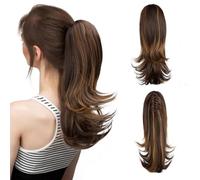 Hair Chignon Synthetic Clips In Ponytail Hair Extensions Wig 14 Inch Long Wavy Wig Bun with Elastic Band Ponytail for Women Hair Pieces For Women(6h27)