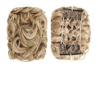 Hair Chignon Synthetic Messy Bun Wig Hair Pieces Wavy Curly Bun Ponytail Hair Extensions Bun Hair Comb Women Bun Wig Hair Pieces For Women(27H613)