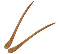 Hair Chopsticks Pattern Coffee 2pcs Vintage Wooden 6007 for Women | Minimalist Simple Style, DIY Hairstyle and Heat Free Styling, 2 X Hairpins, Long Medium Hair
