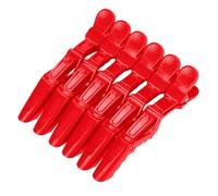 Hair Clasps Hair Clips 6 Pack - Clips For For Styling Styling Aligator Salon Plastic Mini Grips (Red, One Size)