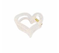Hair Claw Catch 4Pcs Transparent Heart Shaped Clip Girl Back Head Plate Hairpin Shark Clip Hairpin Hair Accessories Champagne