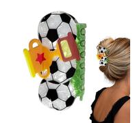 Hair Claw Clip, Acrylic Vibrant Color, 9x5.5x4.8cm Device with Strong Grip, Soccer Themed Tool with Easy Setup, Household Supply Accessory for Travel Commuting School Date Night Concert Party Usage