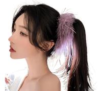 Hair Claw Clip Feathered Theme Clamp Lovely 1920s Holder Barrettes Strong Hold Hairpin For