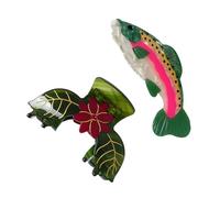 Hair Claw Clip For Fish Valentine's Day Large Claw Hair Barrettes Unique Adornment Hairpin Fashion Unique Flower