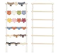 Hair Claw Clip Organizer Macrame Hanger with 10 Clips Wall-Mounted Accessories Storage Home Decor for Neat Organization Easy Access Stylish Display Practical