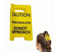 Hair Claw-Clip, Overstimulated Caution Sign Hair Claw-Clip, Personality Yellow Do Not Approach Sign Hair Clips, for Women