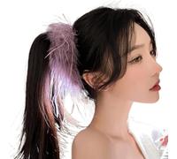 Hair Claw Clip with Feather 1920s Large Nail Barrette Unique Ornament Hairpin Fashion Unique Decorative Luxury Feather