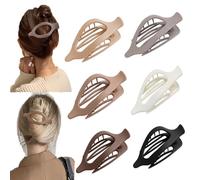 Hair Claw Clips 6Pcs Strong Hold Hair Clip for Thick Thin Hair, Matte Flat Hair Clamps Nonslip Jaw Clips for Women and Girls (Solid color)