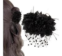 Hair Claw Clips - Chiffon Bead Floral Tassel Barrette Clamps,Large Claw Hair Clips | for Party Date Women Girls Home Workplace Vacation School Prom Travel