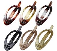 Hair Claw Clips, Flat Hair Clips for Women 6Pcs Classic French Oval Hair Barrette Vintage Twist Ponytail Holders Strong Hold Grip Hair Clips for Women Girls, Hair Clips