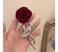 Hair Claw Clips for Women Claw Clips,Hair Claw,Shark Clip, Red Rose Hairpin Back Of The Head One Word Hairpin Shark Clip Headwear