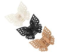 Hair Claw Clips Large Plastic Butterfly 3pcs Jaw Clamp for Women | Dual Layer Hollow Design, Suitable for Fine or Thick Hair, Decorative Styling