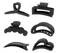 Hair Claw Clips, Light Lightweight Strong Hold Nonslip Claw Hair Clips for Thick Hair & Thin Hair & Curly Hair, 90's Vintage Jaw Clips for Women & Girls (Black Matte)