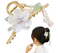 Hair Claw Clips Retro Metal Camellia Flower Hair Clips with Tassels Non-Slip for Styling Thick and Thin Fashion Accessories for Women & Girls, Styling Accessories