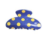 Hair Claw for Women, Strong Hold Dot Print Hair Clip with Anti-slip Teeth, Durable 8.4cm Hairs Accessories for Thick Thin Long Short Hairs, Secure Grip Shower Shark Clip for Daily Styling Blue