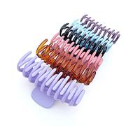 Hair Claws 3.6 inch Medium - Big Hair Clip Non Slip Strong Grip Girls Hair Clips 90's style Colourful Pastel Matte shiny Hair Accessories set (6PCS)