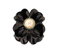 Hair Clios Jaw Plastic Clip Clip Hair Acrylic Flower-Shaped Tortoiseshell Care Girls Clips (A, One Size)