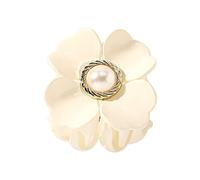 Hair Clios Jaw Plastic Clip Clip Hair Acrylic Flower-Shaped Tortoiseshell Care Girls Clips (D, One Size)