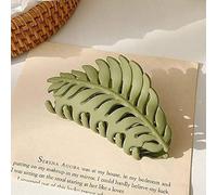 Hair Clip, 1Pc Green Leaf-shaped Hair Clip with Many Teeth, Big Claw Clips, 3.5 Inch, Non slip Leaves Hair Catch Barrette Jaw Clamp Hairpins for Women Girls, Hair Accessories