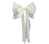 Hair Clip Cartoon Hairpin Women Hair Clip Mesh Yarn Ribbon Bowknot Decor Cartoon Hair Pin with Long Tail Sweet Hair Accessories White