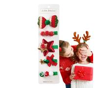 Hair Clip Christmas - Portable Hair Clips,Set of 5 Hair Clips for Women, Decorative Festive Holiday Hairpins, Christmas Hair Accessory