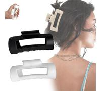 Hair Clip,Flexible Claw Clip,Square,Frosting Strong Hold Non-slip Flexible Hair Clip for Thick or Fine Hair,Flexible and Unsnappable Claw Clip,Ponytail Hairpins(Black+White)