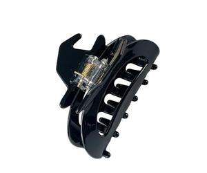 Hair Clip Halloween Jaw Accessory for Half Up Styling, Glossy PVC Spring Clip for Holiday Party Looks Seasonal Hair Accessory Black Jaw Clamp Holiday Updo Costume Hairstyle Gothic Twisted