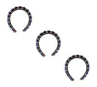 Hair Clip Headband,Women Rhinestone Headwear,3pcs Diamond Headband Fashion Headbands for Women Hair(Blue)