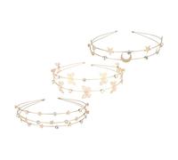 Hair Clip Headband,Women Rhinestone Headwear,3pcs Star Moon Headband Bride Tiara Hair Accessories