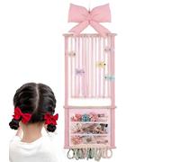 Hair Clip Holder Organizer,Pink Large Display with Hooks - Hair Tie Organizer Claw Clip Holder - for Women Teen Girls Door Closet Bedroom Living Room Home Decor Apartment