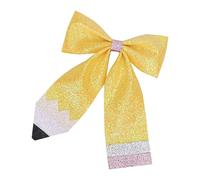 Hair Clip Pencil Barrettes, Pencil Hair Bow Clips | Glitter Bow Hair Clips with Pencil Design for Girls - Non Slip Hair Clips with Bows
