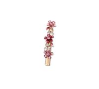 Hair Clip with Veil Flower Small Barrette Decorative Hair Clips Accessories for Thin Hair Women Large Metal Hair Clip (Pink, One Size)