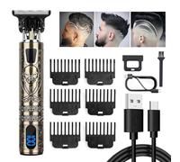 Hair Clipper for Men, T Zero Layer, LED Display, Barber Professional Hair Trimmer, IPX7, 6 Combs (1.5-9mm), USB Rechargeable (Pirate)