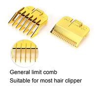 Hair Clipper Limit Comb Positioning Tooth Electroplating Guide Comb Haircut Accessory for Professional Hairstylist Wet Dry Dual Using PC Gold Silver 2 Styles (Gold caliper