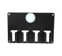 Hair Clipper Wall Holder, Wall Mounted Bracket with Four Grids | PP Build, Black Finish, Hollow Design, for Home Bathrooms and Grooming Combs