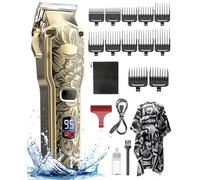 Hair Clippers for Men, Cordless Professional Hair Trimmer, IPX7 Waterproof Barber Clipper Kit with USB Rechargeable
