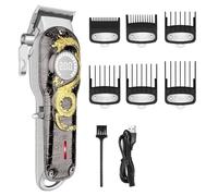 Hair Clippers for Men, Professional, Cordless Clippers for Hair Cutting, Beard Trimmer, Barber Clippers with Power Motor,LED Display,6 Limit Combs,Rechargeable Electric Shaver Black